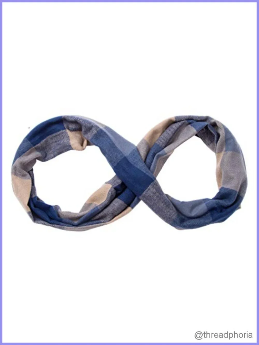 Infinity Plaid Scarf with Hidden Zipper Pocket Lightweight Travel Scarf